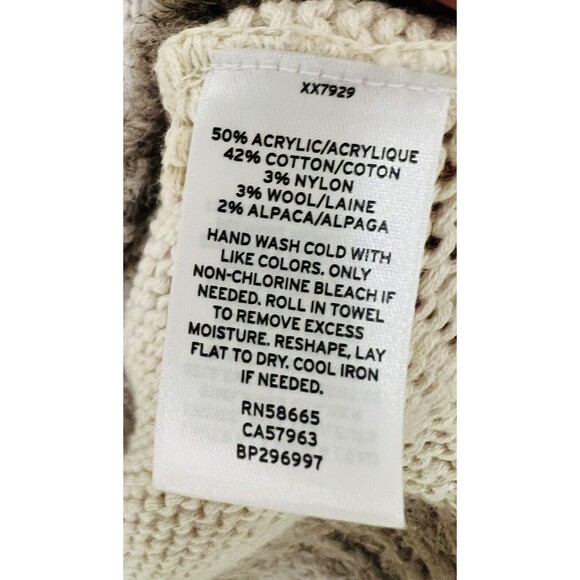 BP Cream Knit Cardigan Sweater Alpaca Wool Cotton Blend V-Neck Long Sleeve S - Picture 7 of 8